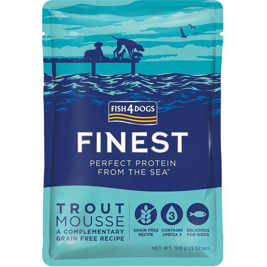 Fish4Dogs Delicious Beutel für Hunde 99% Forelle 100 g