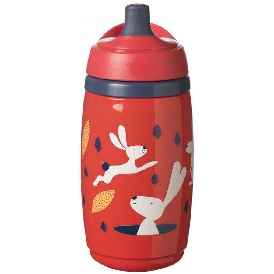 Tommee Tippee Superstar Sportee, Sportbecher ohne Auslaufen, 12m+, rot 266 ml