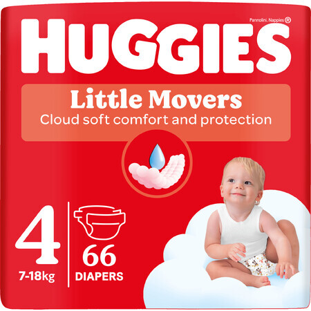 Huggies® Little Movers Windel 4 (7-18 kg) 66 Stück