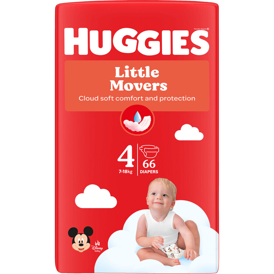 Huggies® Little Movers Windel 4 (7-18 kg) 66 Stück