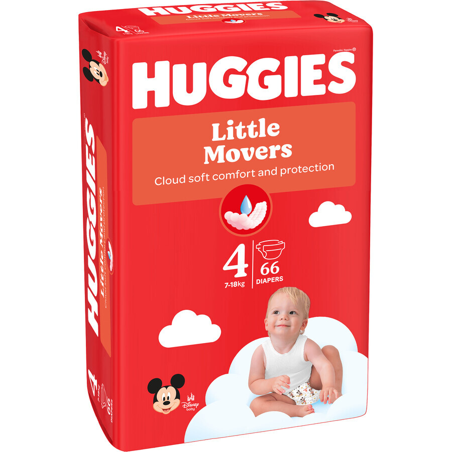 Huggies® Little Movers Windel 4 (7-18 kg) 66 Stück