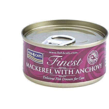 Fish4Cats Comida en lata para gatos Finest caballa con anchoas 70 g