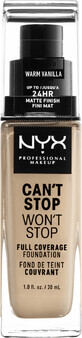 NYX Professional Makeup Professionelles Makeup Professionelles Makeup Can&#39;t Stop Won&#39;t Stop 24 Stunden Foundation Hohe Deckkraft Makeup - 6.3 Warm Vanilla 30ml