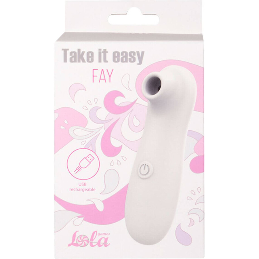 Lola Games Wiederaufladbarer Vakuum-Wellen-Stimulator Take It Easy Fay Fay Weiß