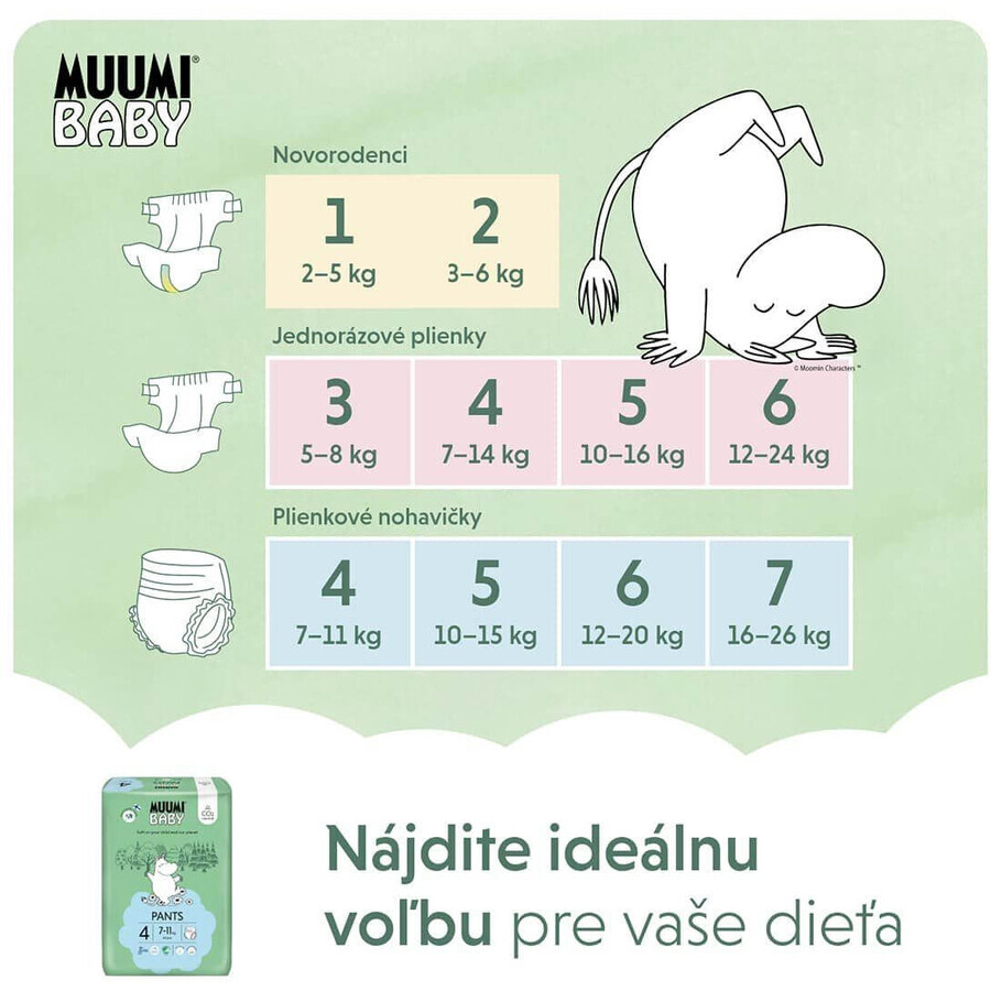 Muumi Baby Wegwerfwindeln 4 Maxi 7-11kg, 40 Stück