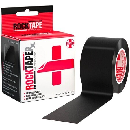 RockTape For sensitive skin - black - kinesiology tape 5 m