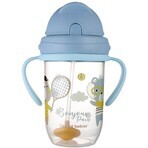 Baby Trinklerntasse Nicht fließender Strohhalm Trinklerntasse 6m+ Bonjour Paris blau 270 ml