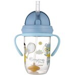 Baby Trinklerntasse Nicht fließender Strohhalm Trinklerntasse 6m+ Bonjour Paris blau 270 ml