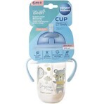 Baby Trinklerntasse Nicht fließender Strohhalm Trinklerntasse 6m+ Bonjour Paris blau 270 ml