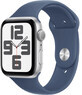 Apple Watch SE GPS 40mm Silbernes Aluminiumgeh&#228;use mit Denim-Sportband - M/L