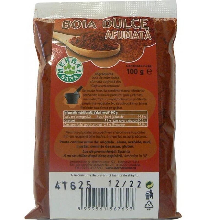 Geräucherter süßer Paprika, 100 gr, Herbal Sana