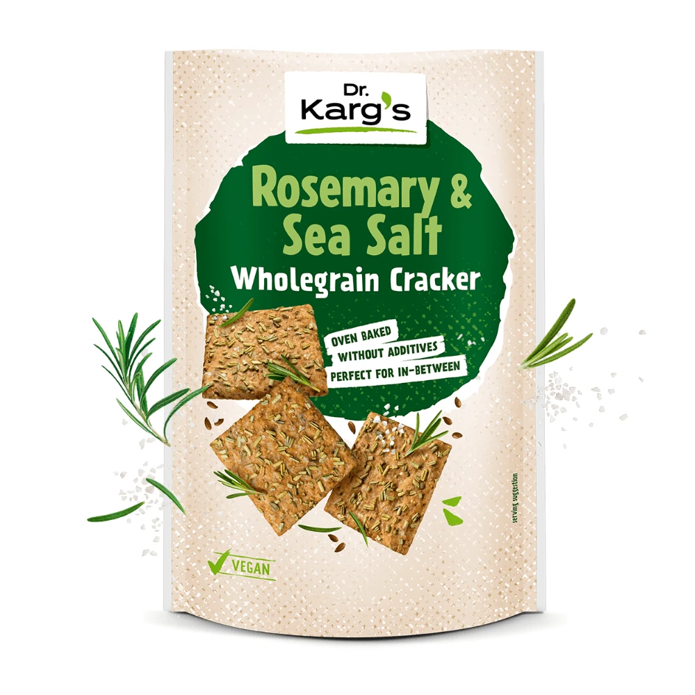 Vollkornsnack mit Rosmarin und Meersalz, 110 g, Dr. Karg`s