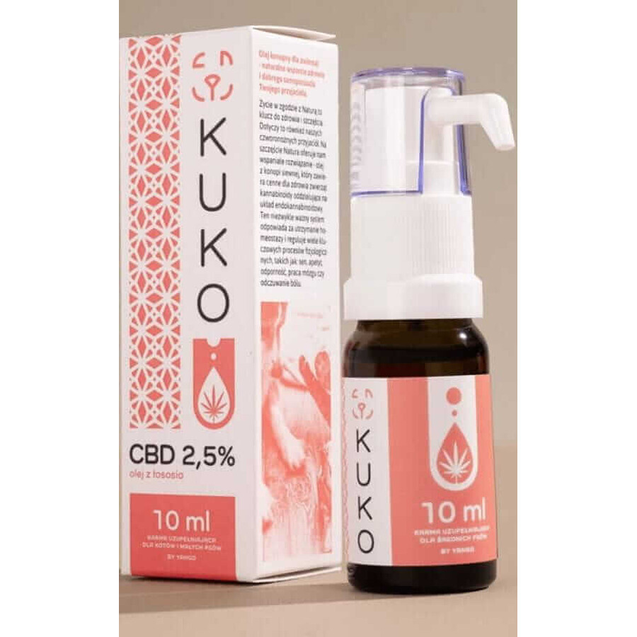 CBD Öl 2,5% für kleine Hunde und Katzen - 10ml KUKO Lachsöl von Yango