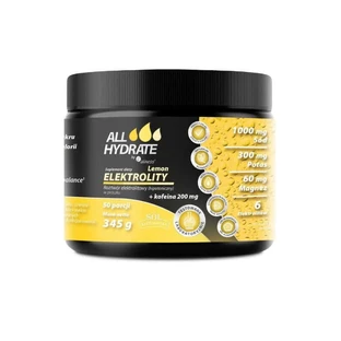 ALLHydrate Elektrolity + Kofeina, smak cytrynowy, 345 g