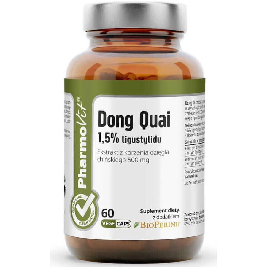 Dong Quai 1,5% ligustilide 60 capsules Pharmovit Clean Label