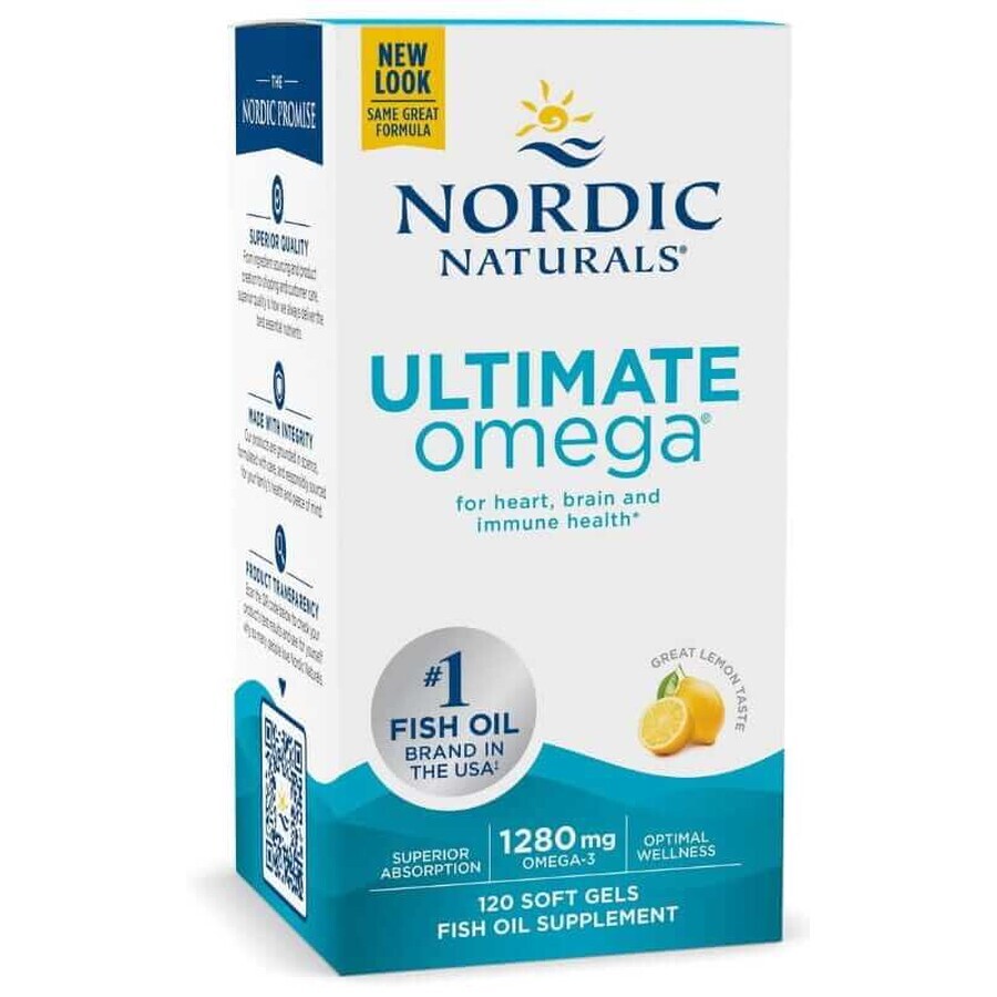 Ultimate Omega, 1280 mg, Zitrone, 120 Kapseln Nordic Naturals