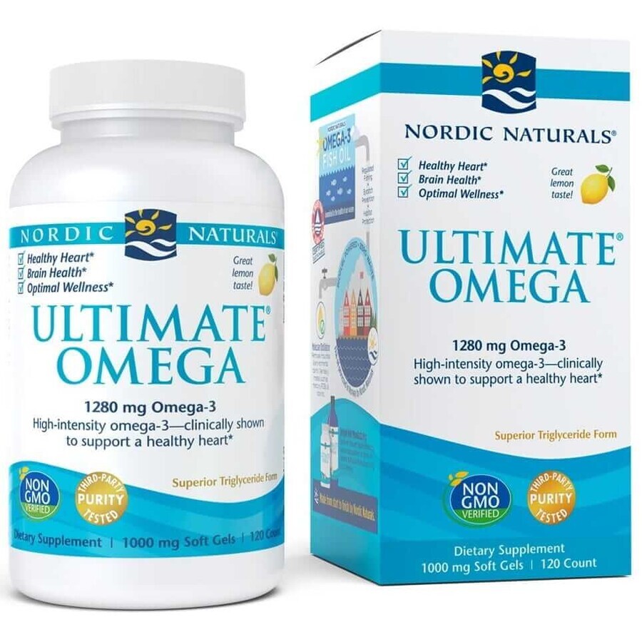 Ultimate Omega, 1280 mg, Zitrone, 120 Kapseln Nordic Naturals