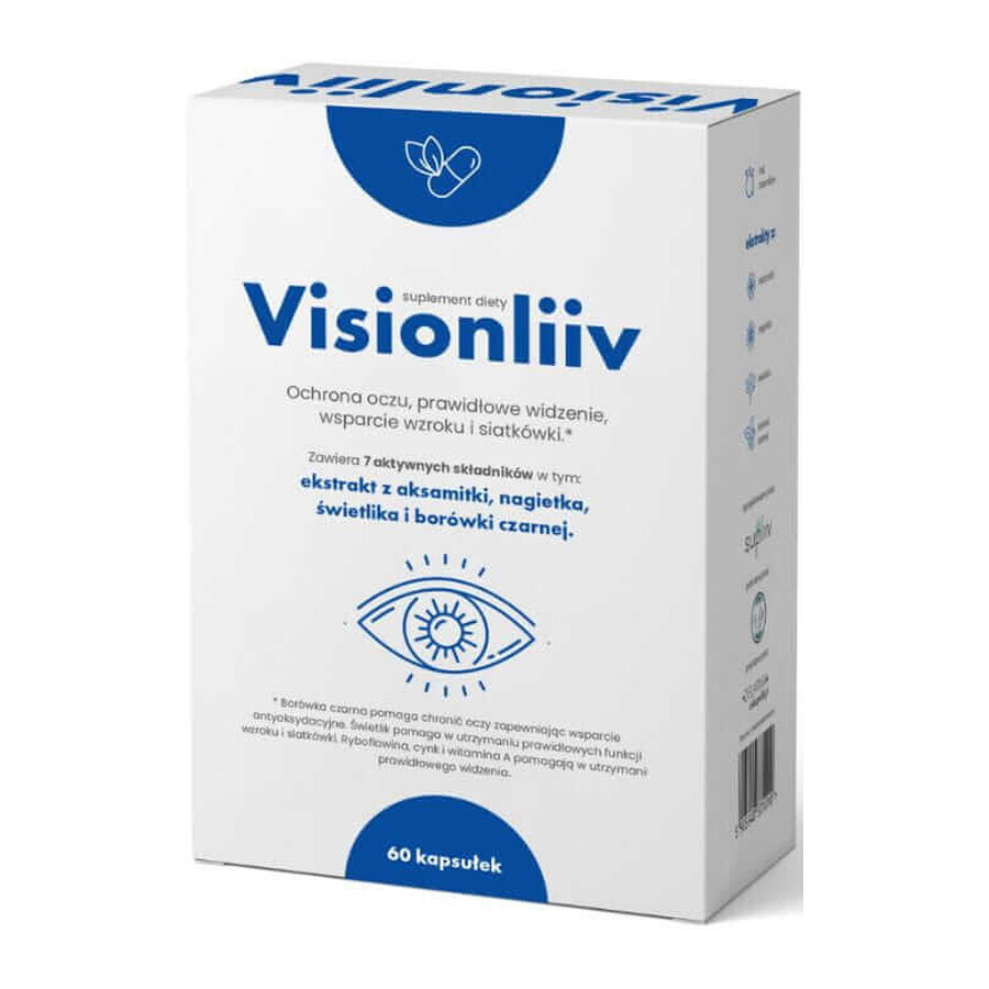 VISIONLIIV - Augenschutz, Sehkorrektur, Unterstützung der Sehkraft und der Netzhaut 60 Kapseln