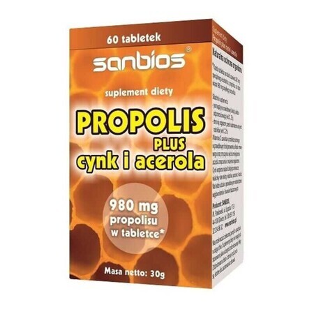 Propolis plus - Zink und Acerola 60 Tabletten SANBIOS