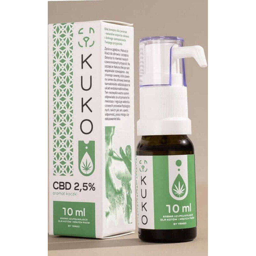 Olio di CBD 2,5% per cani e gatti di piccola taglia - 10ml gusto anatra KUKO di Yango