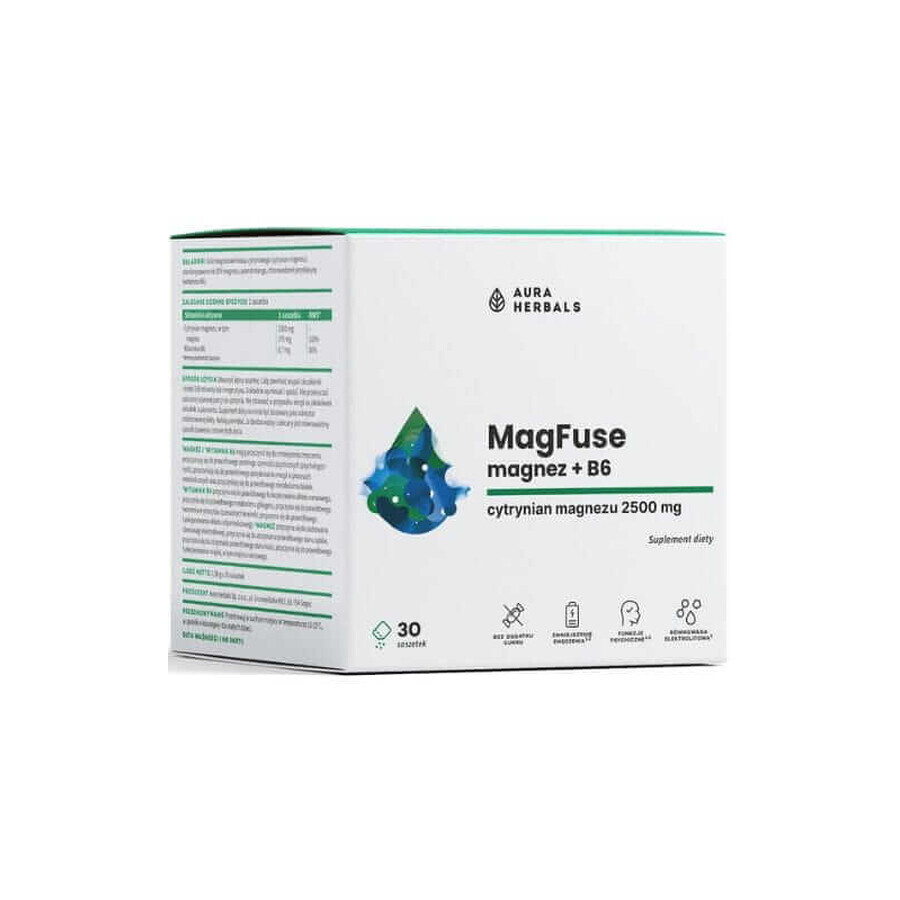 MagFuse - Magnesium + B6 - sachets 30 pieces Aura Herbals