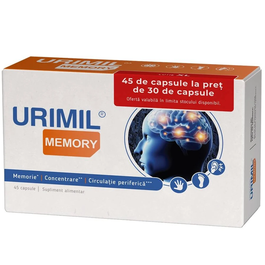 Urimil Memory XL Box x 45 Kapseln zum Preis von 30 Naturpharma
