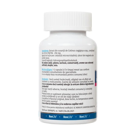 Fisetin, 250 mg, 60 capsule vegetale, NewLife+