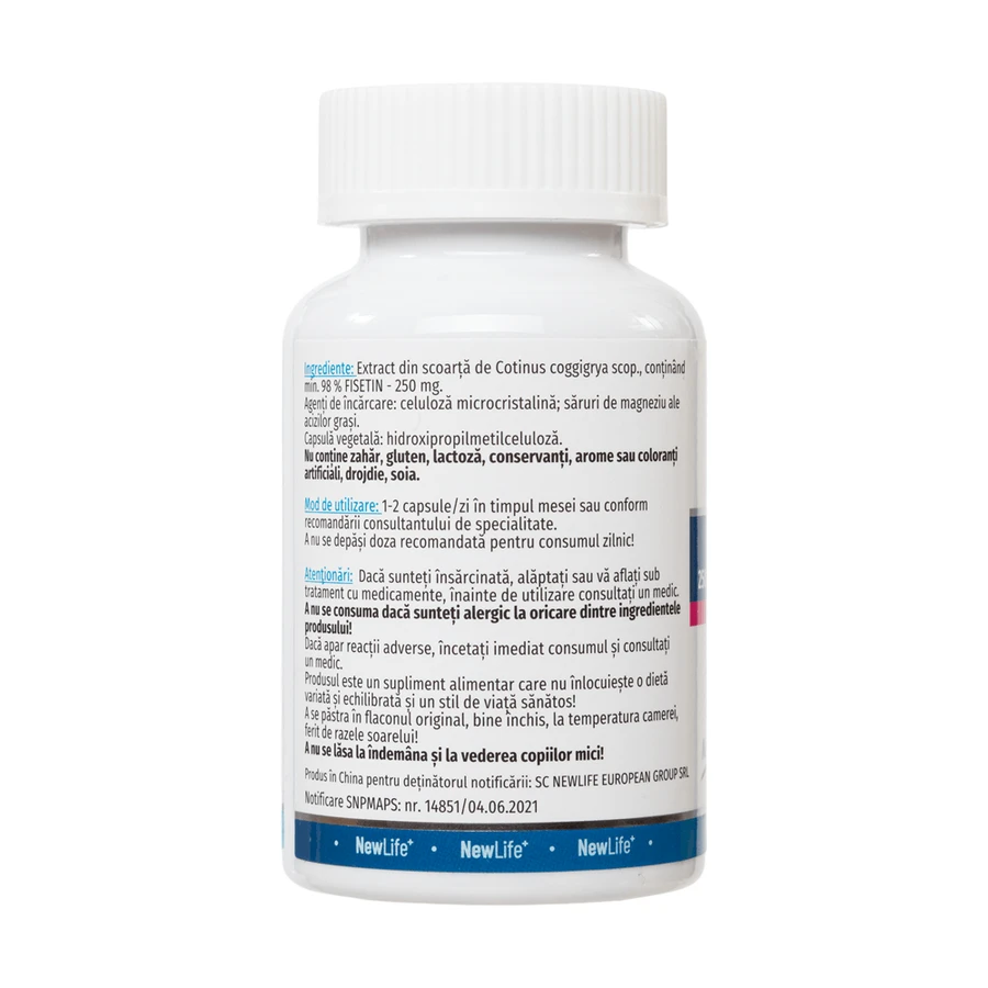 Fisetin, 250 mg, 60 capsule vegetale, NewLife+