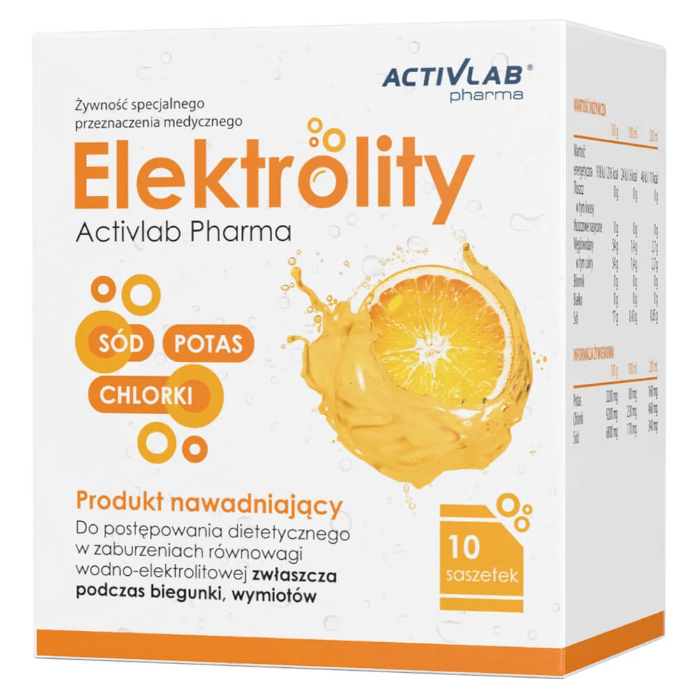 Activlab Pharma Elektrolity, Orangengeschmack, 10 Portionsbeutel