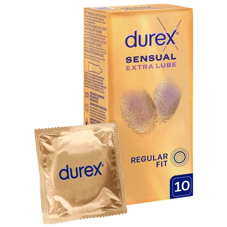 Durex Sensual Extra Lube, extra moistened condoms, 10 pieces