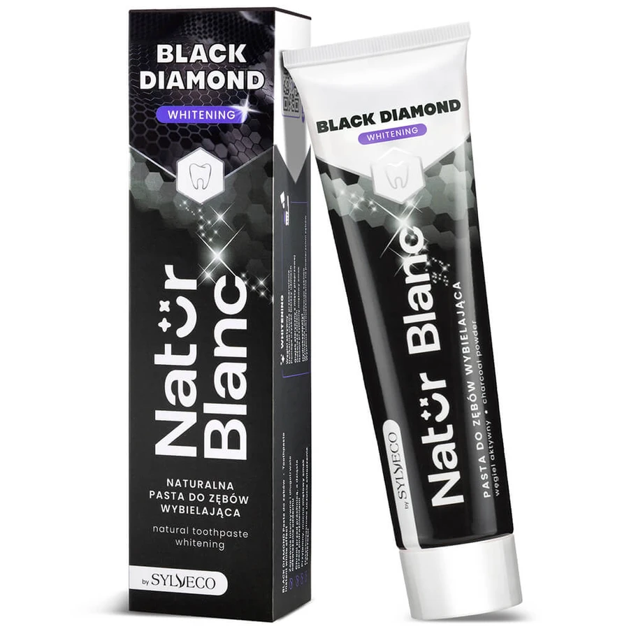 Sylveco Natur Blanc, pastă de dinți pentru albire, Black Diamond, 100 g