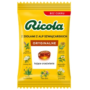 Caramelos de hierbas suizos Ricola Original, sin azúcar, 68 g