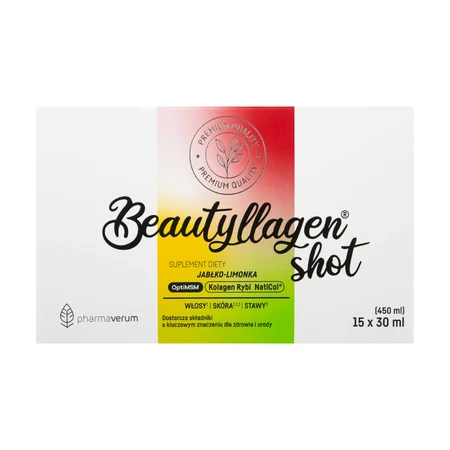 Beautyllagen Shot, gusto mela e lime, 30 ml x 15 unità