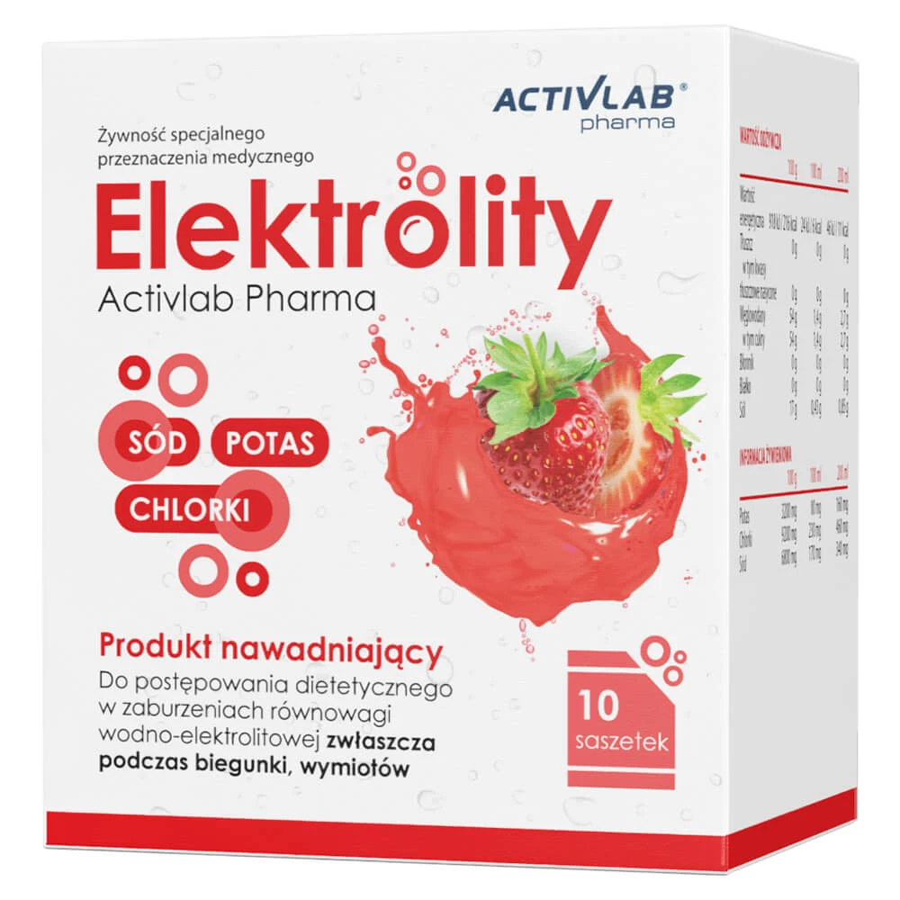 Activlab Pharma Elektrolity, Erdbeergeschmack, 10 Portionsbeutel