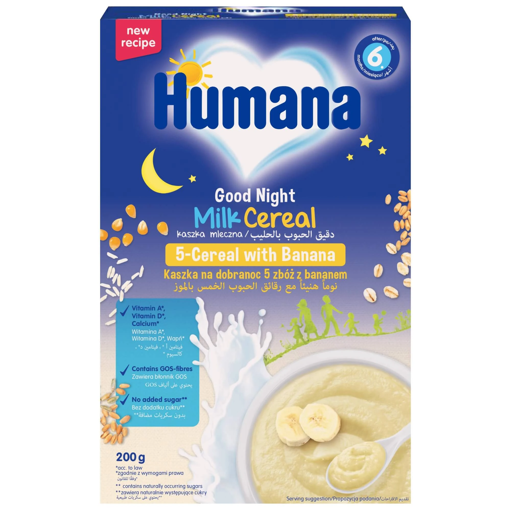 Vollkornmüsli mit Milch und Banane Goodnight, 6 Monate+, 200 g, Humana