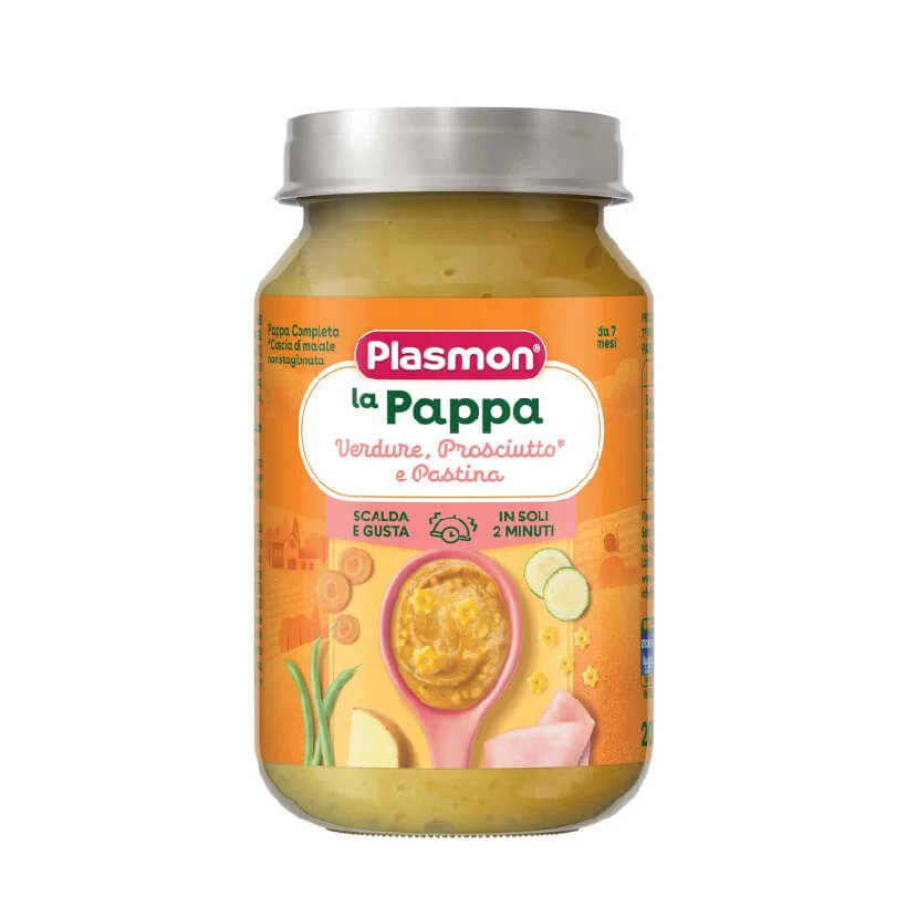 Menü Prosciutto mit Gemüse und Nudeln, +7 Monate, 200 g, Plasmon