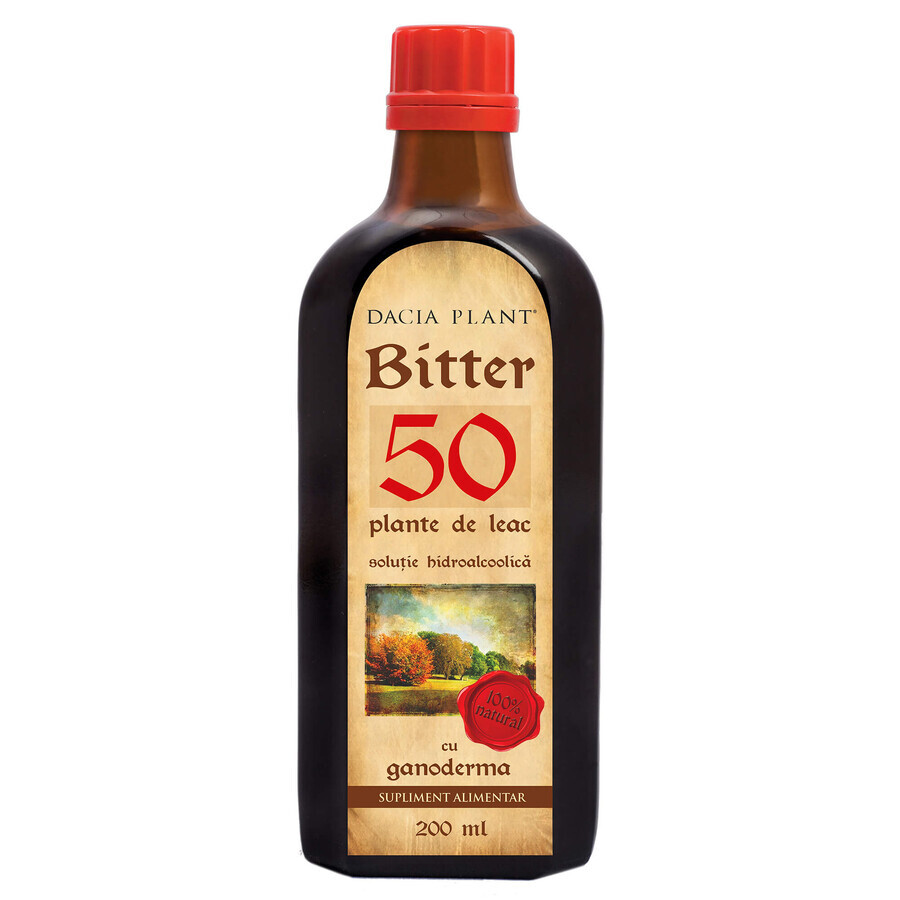 Bitter din 50 de plante cu Ganoderma, 200 ml, Dacia Plant