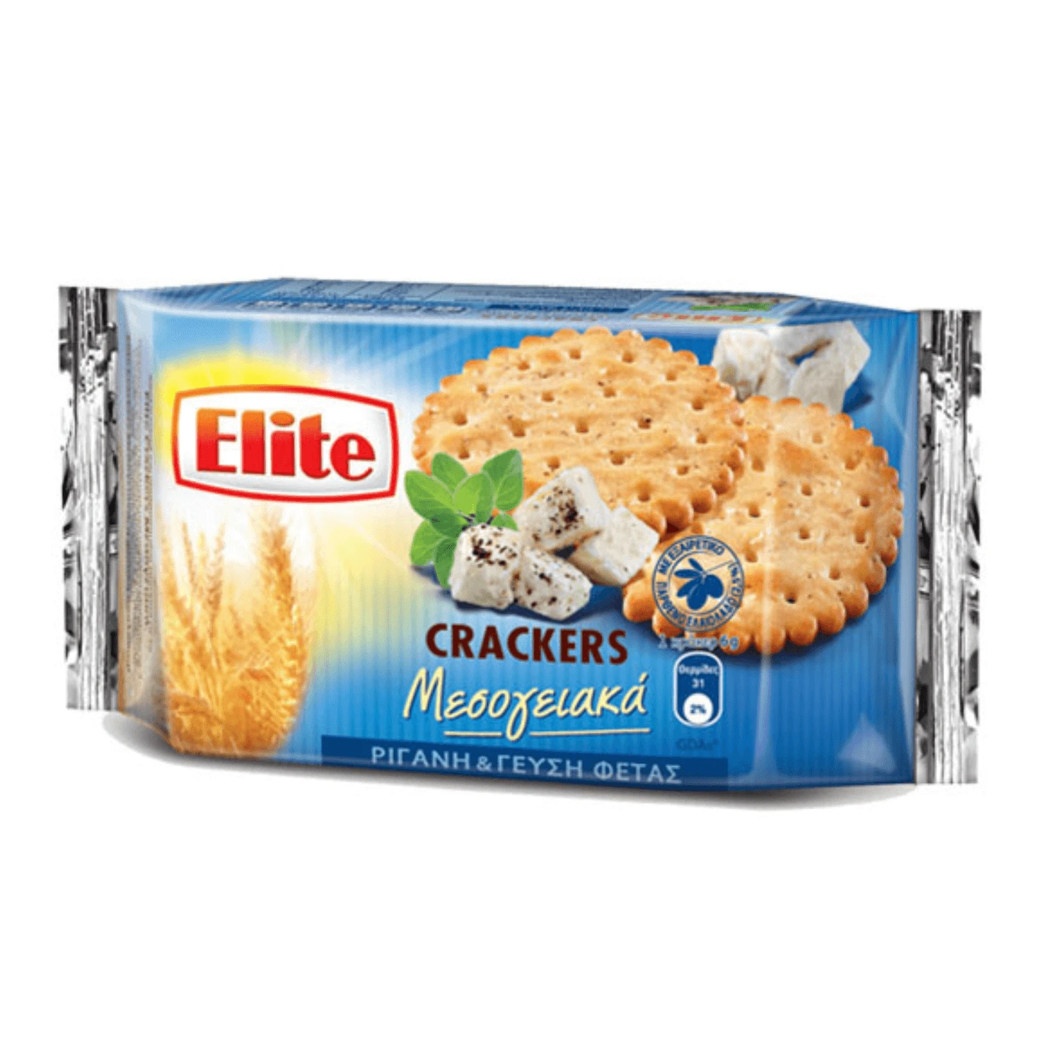 Mediterrane Cracker mit Oregano und Feta-Käse Elite, 105 g, Elbisco
