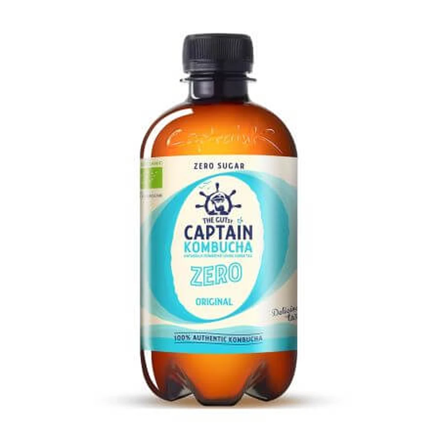 Organic Kombucha Original Kombucha Drink without sugar, 400 ml, The GUTsy Captain