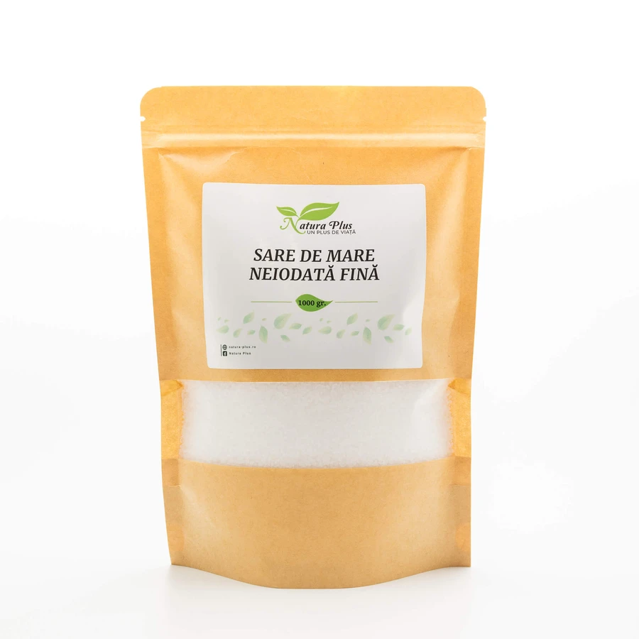 Sare de mare neiodata fina, 1000 g, Natura Plus
