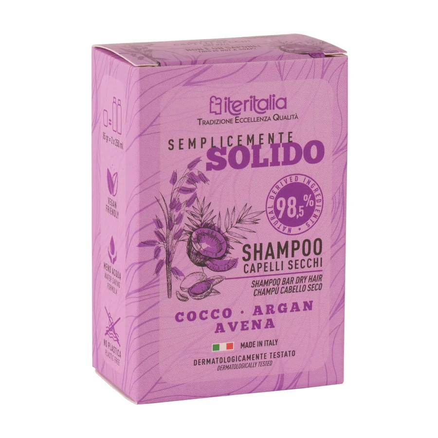 Shampooing solide à l'extrait d'avoine, 85 g, Iteritalia