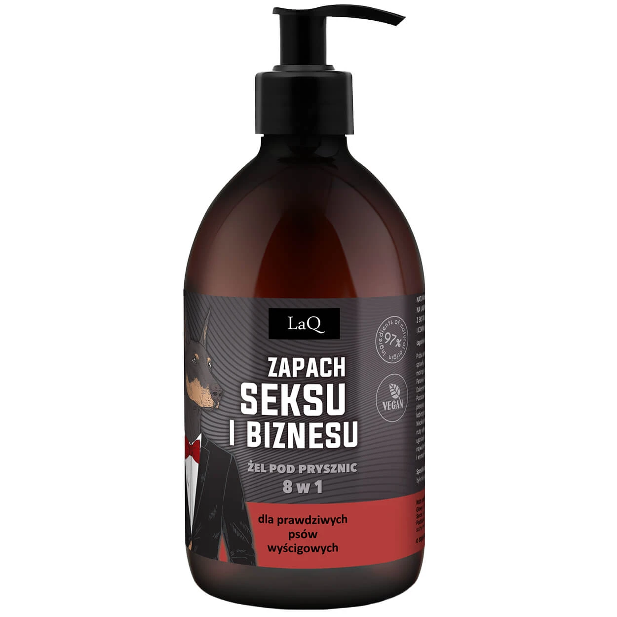 LaQ Dobermann, 8in1 Duschgel, mattschwarz, 500 ml