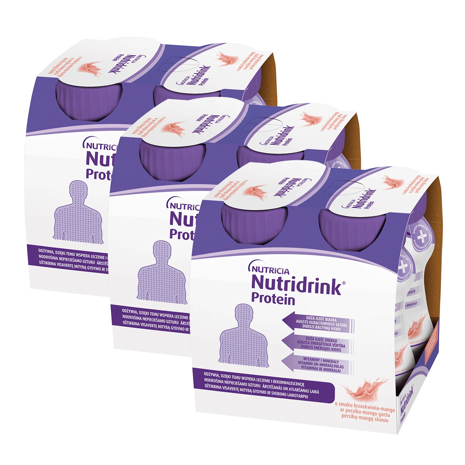 Nutridrink Protein-Kit, Nährstoffpräparat, Pfirsich-Mango-Geschmack, 12 x 125 ml