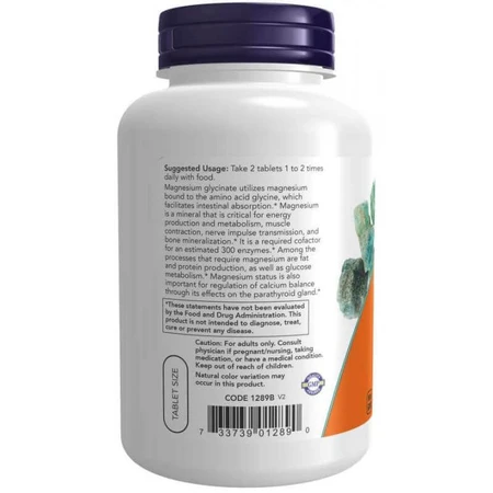 Now Foods Magnesium Glycinat, 180 Tabletten