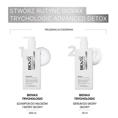 Biovax Trychologic Advanced Detox, shampooing pour cheveux et cuir chevelu, 200 ml