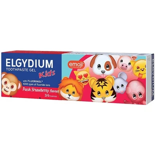 Elgydium Kids Emoji, gel dentífrico infantil, Fresa refrescante, 3-6 años, 50 ml