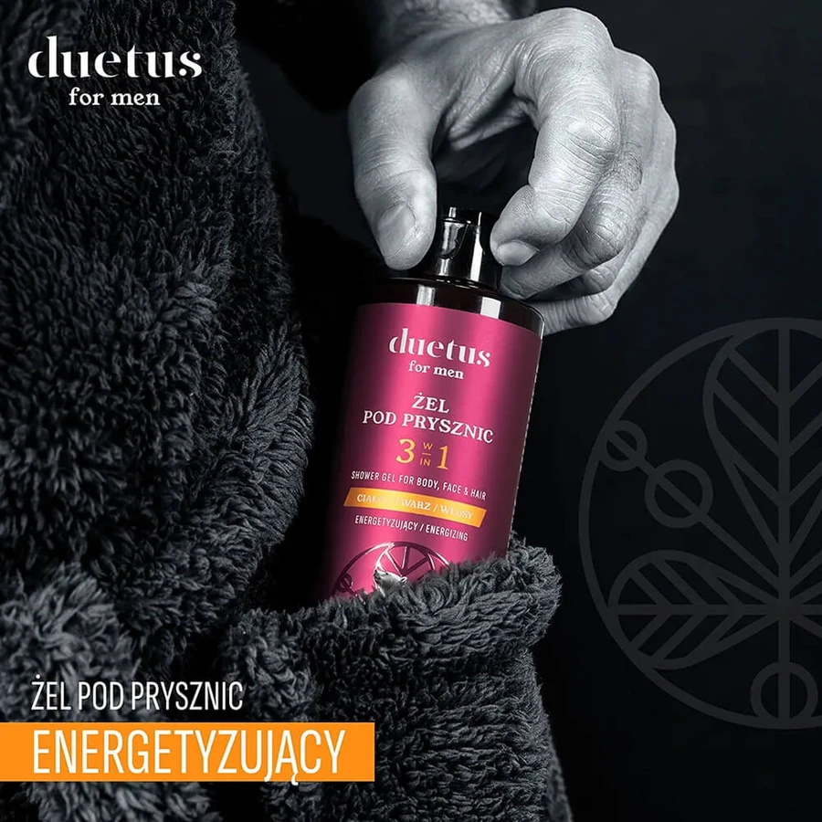 Duetus For Men, energizing 3-in-1 shower gel, 300 ml