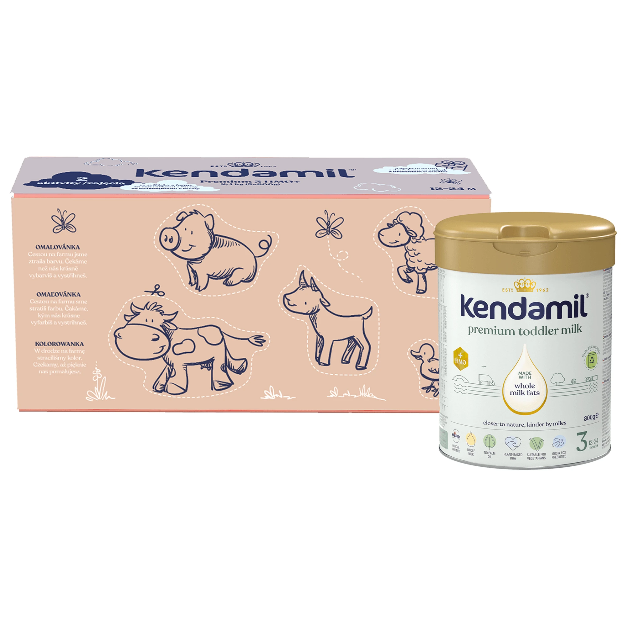 Kendamil Premium 3 HMO+ Set, Junior Milch, nach 12 Monaten, 3 x 800 g