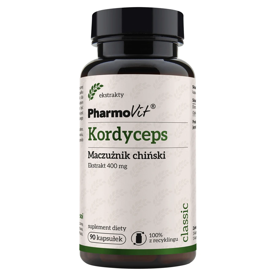 PharmoVit Cordyceps, Chinesische Muskatblüte 400 mg, 90 Kapseln