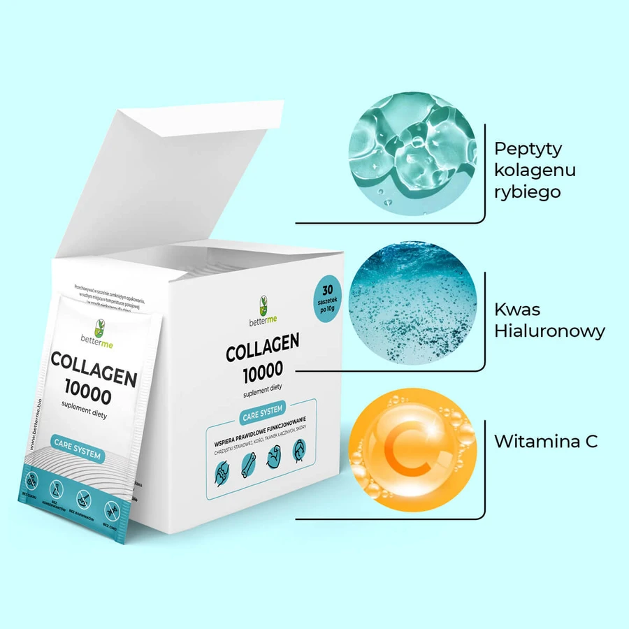 BetterMe Colagen 10000, aromă neutră, 10 g x 30 pliculețe